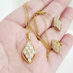 Set of Zircon Earrings and necklace